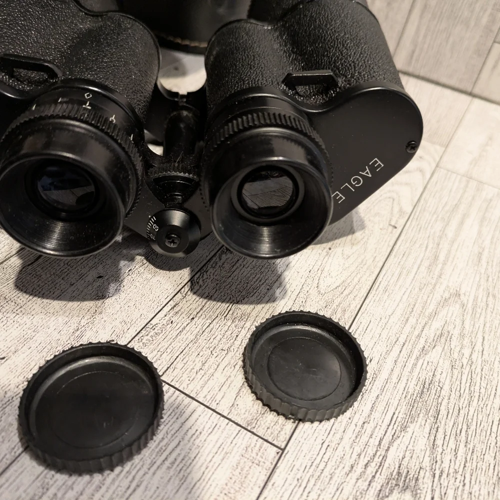 Classic Black Binoculars with Hard Case